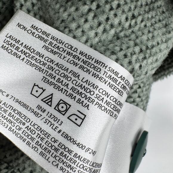 Eddie Bauer Sweatshirt Womens Large Green Fleece Pullover COMFY + Pockets NEW - Picture 10 of 11